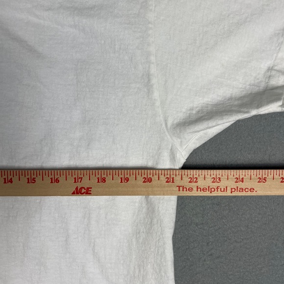 VTG Blank Plain White T Shirt Fits L Sunbelt Short Sleeve 80s Single Stitch USA - Picture 9 of 9